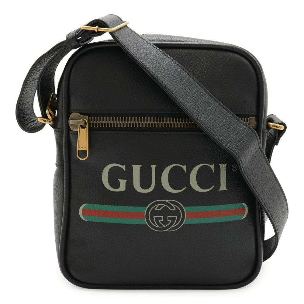 Gucci Messenger Bag Crossbody Leather Black